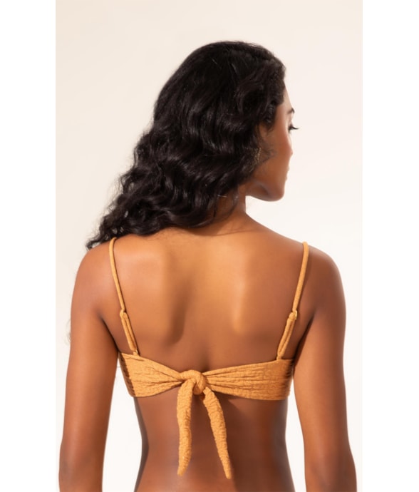 Top Bustiê Crepe Shine Caramelo