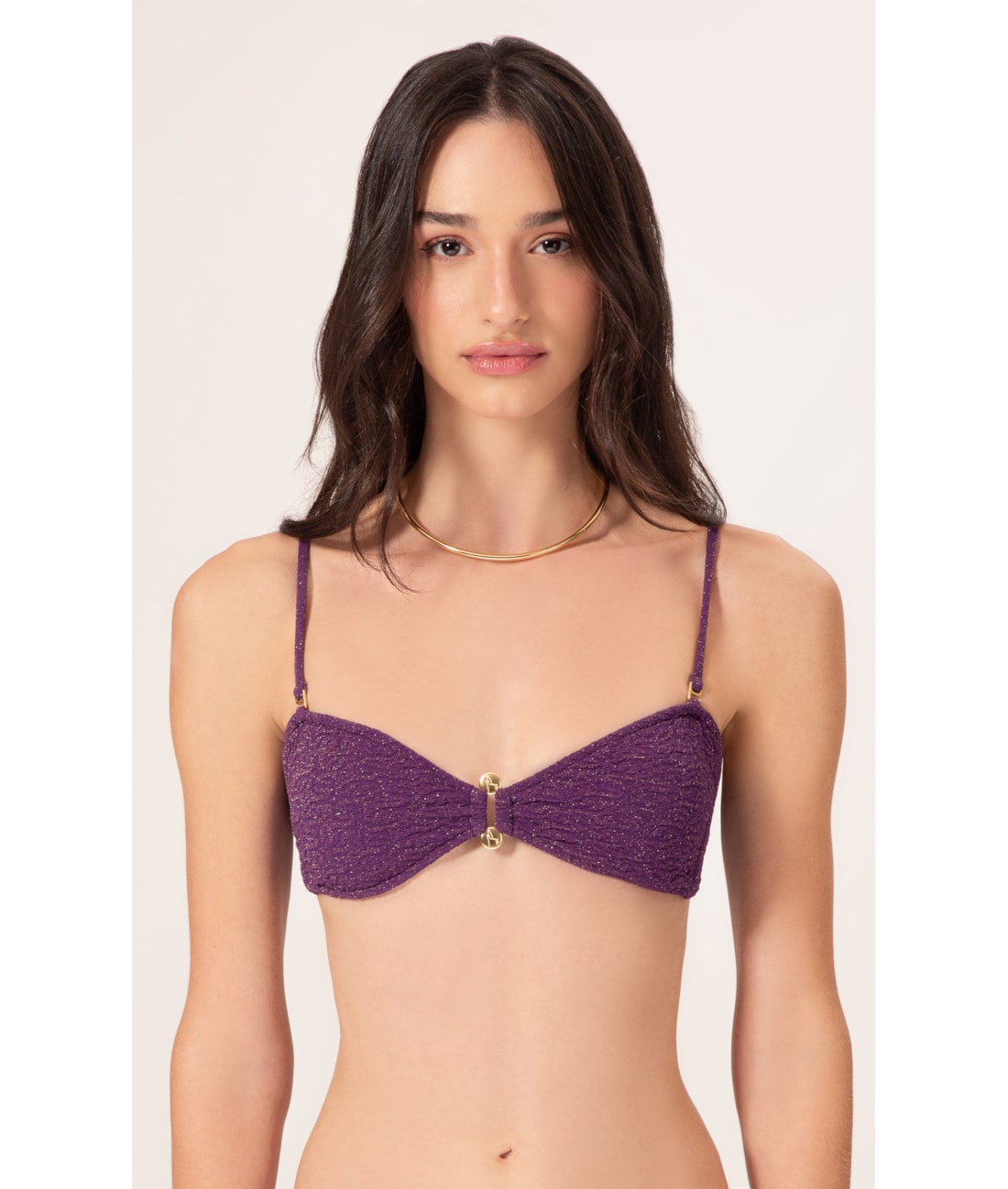 Top Bustiê Crepe Shine Roxo