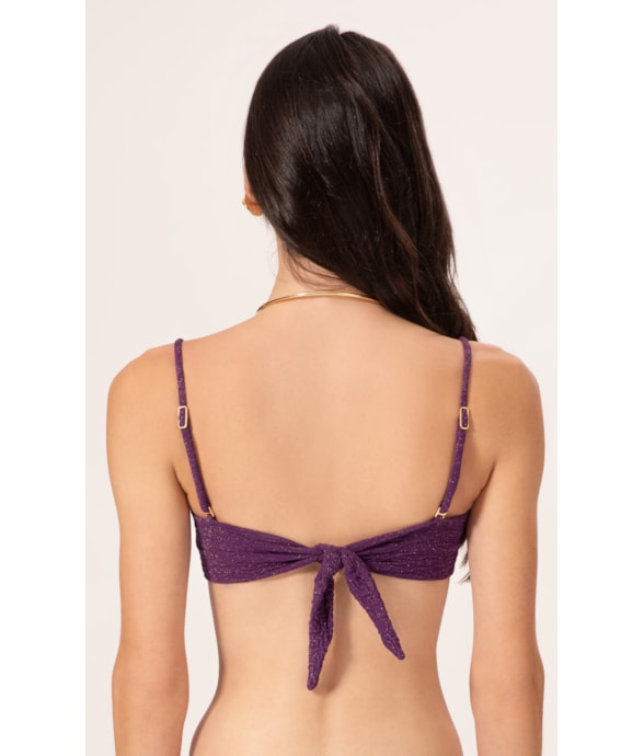 Top Bustiê Crepe Shine Roxo