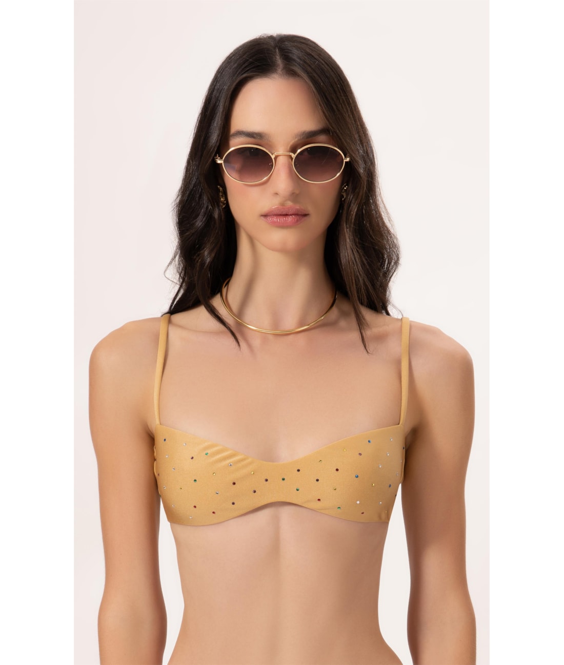 Top Bustiê Crystals By Swarovski Areia