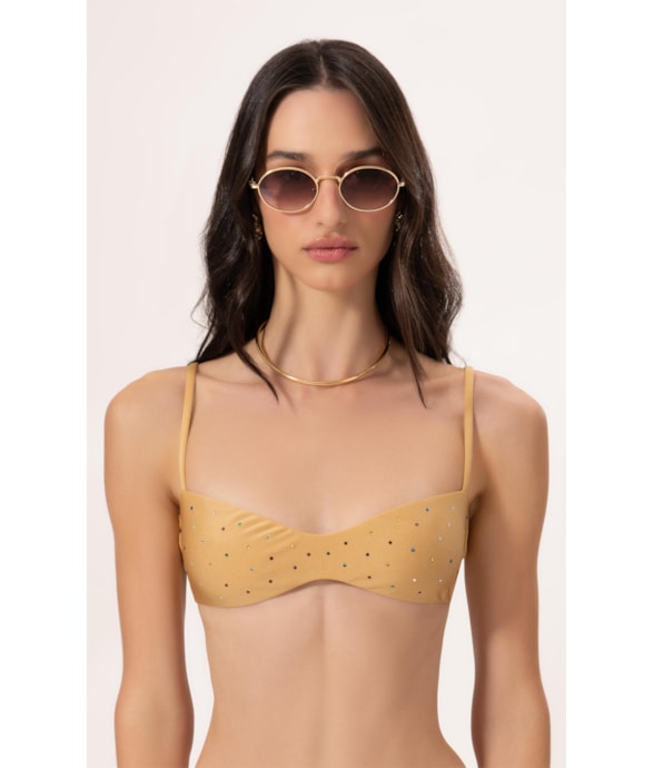 Top Bustiê Crystals By Swarovski Areia