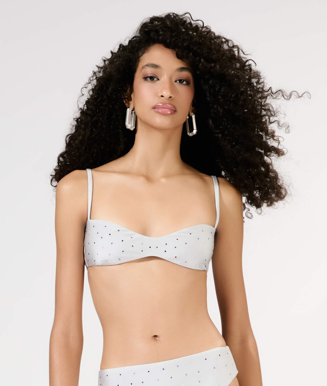 Top Bustiê Crystals By Swarovski Cinza