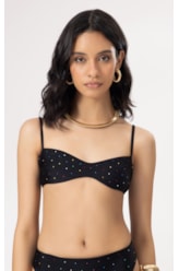 Top Bustiê Crystals By Swarovski Preto