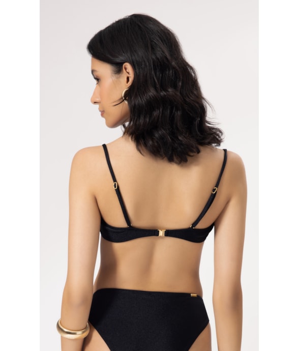 Top Bustiê Crystals By Swarovski Preto