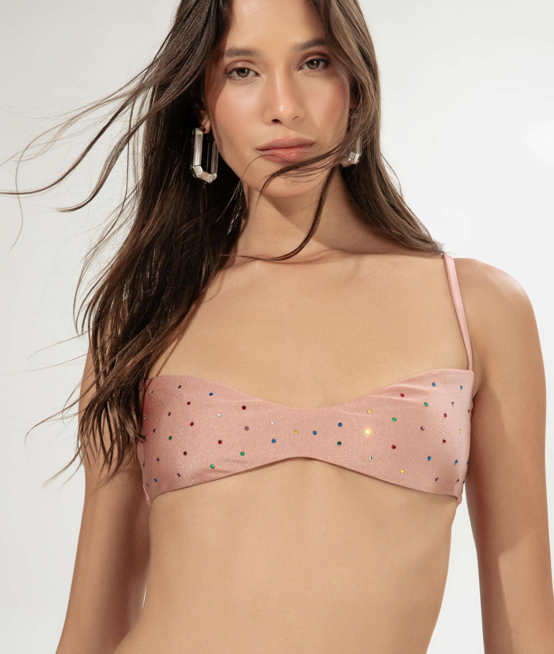 Top Bustiê Crystals By Swarovski Rosa