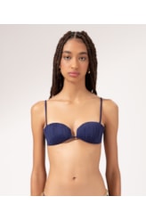 Top Bustiê Draping Marinho