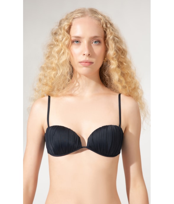 Top Bustiê Draping Preto