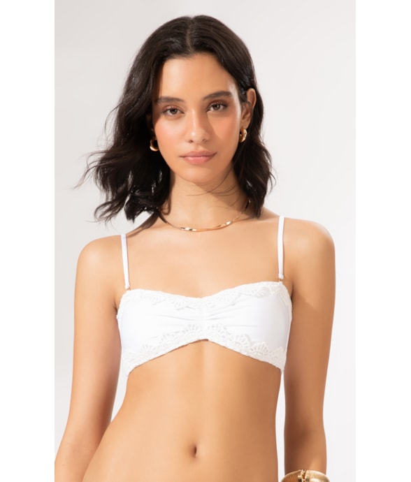 Top Bustiê Guipuire Branco