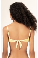 Top Bustiê Mesh Lurex Amarelo Claro
