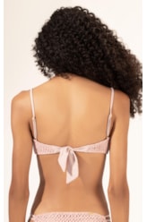 Top Bustiê Mesh Lurex Rosê