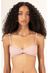 Top Bustiê Mesh Lurex Rosê