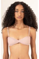 Top Bustiê Mesh Lurex Rosê