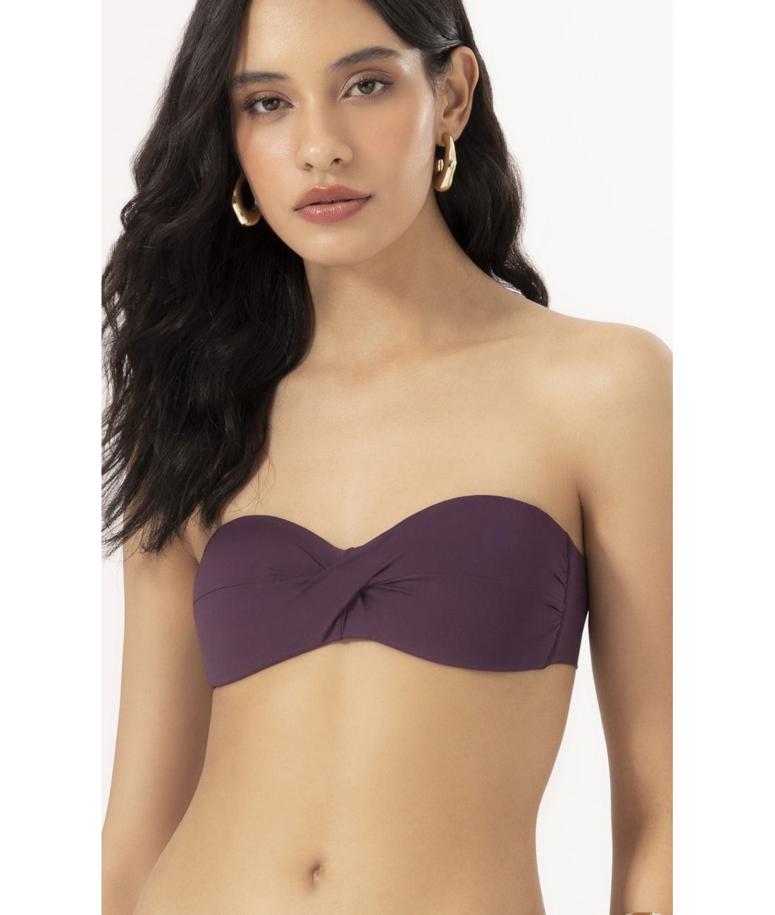 Top Bustiê Torcido Clássicos Beringela Roxo