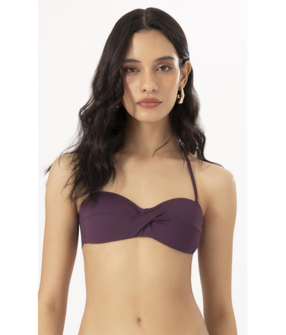 Top Bustiê Torcido Clássicos Beringela Roxo