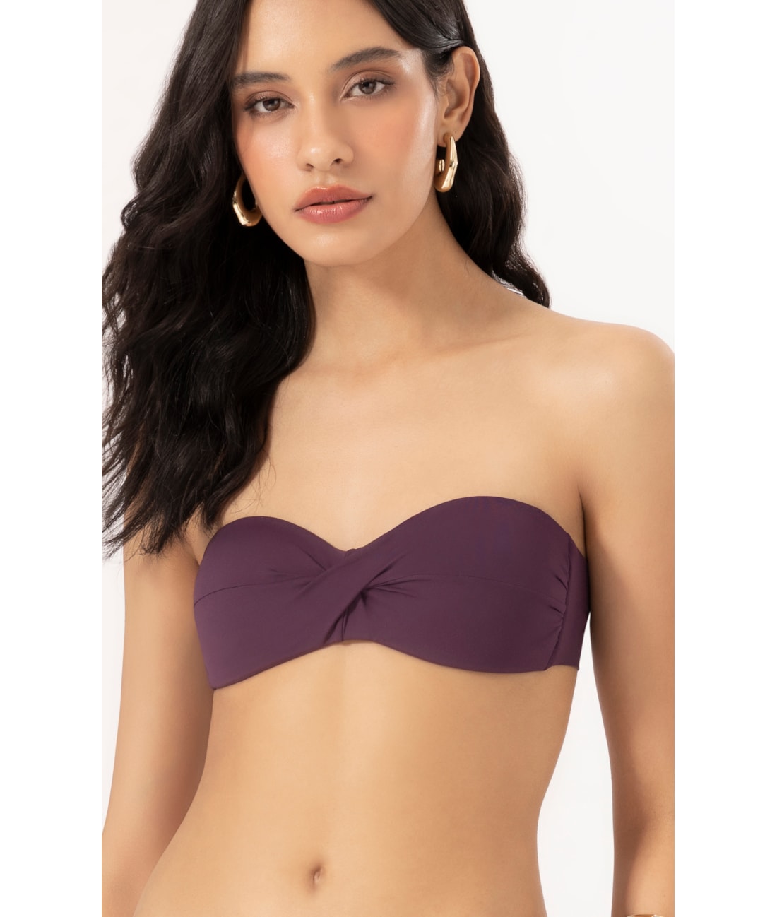 Top Bustiê Torcido Clássicos Beringela Roxo