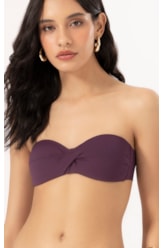 Top Bustiê Torcido Clássicos Beringela Roxo
