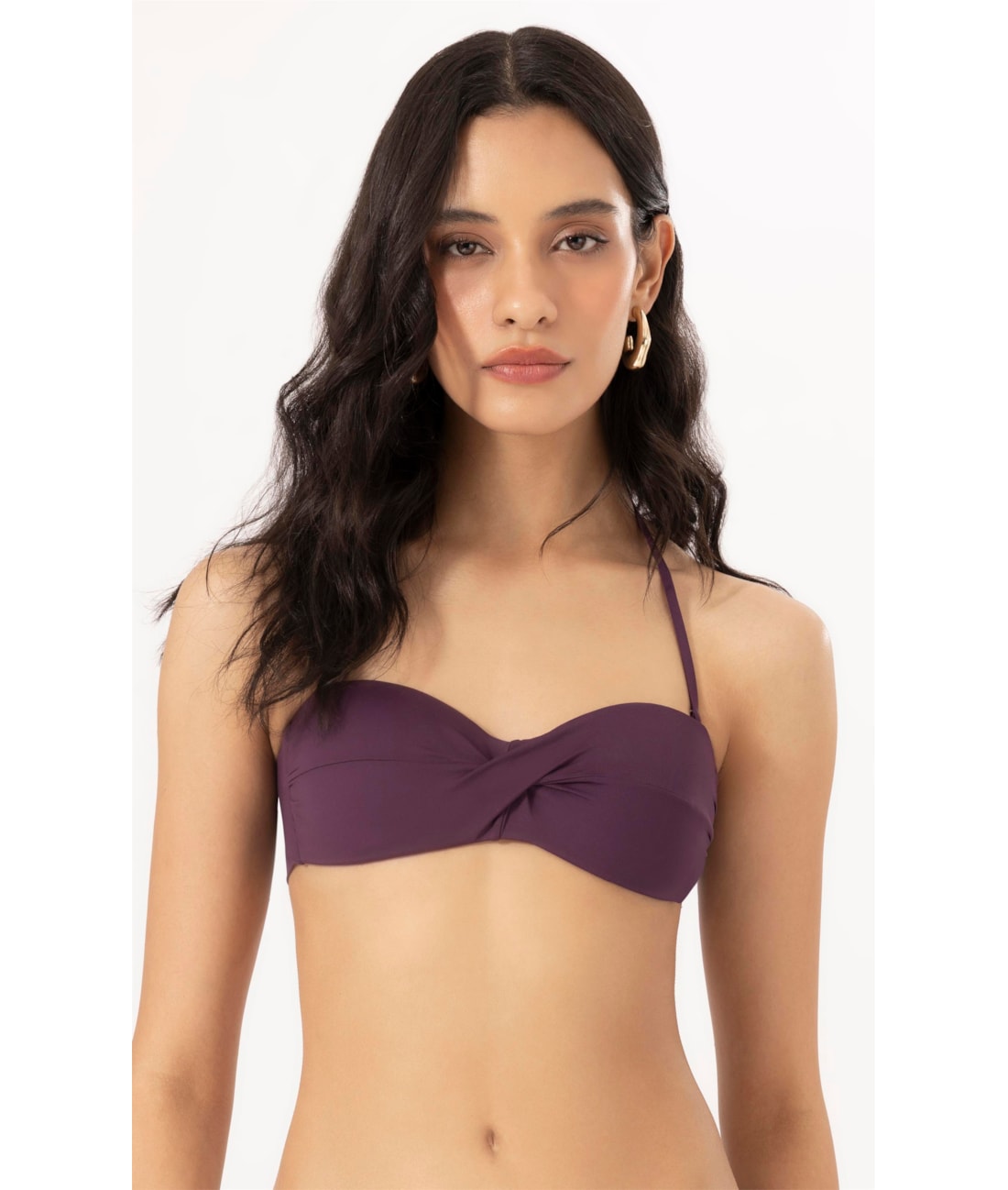 Top Bustiê Torcido Clássicos Beringela Roxo