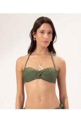 Top Bustiê Torcido Clássicos Verde Militar