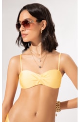 Top Bustiê Torcido Le Soleil Amarelo Claro