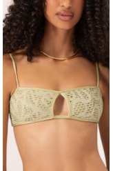 Top Bustiê Viés Rendado Lux Verde Agua