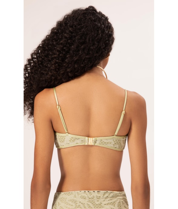 Top Bustiê Viés Rendado Lux Verde Agua
