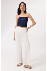 Top Buttons Cambraia Dark Navy