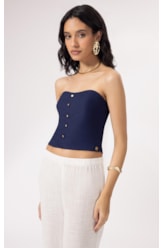 Top Buttons Cambraia Dark Navy