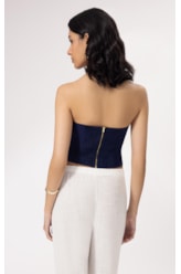 Top Buttons Cambraia Dark Navy