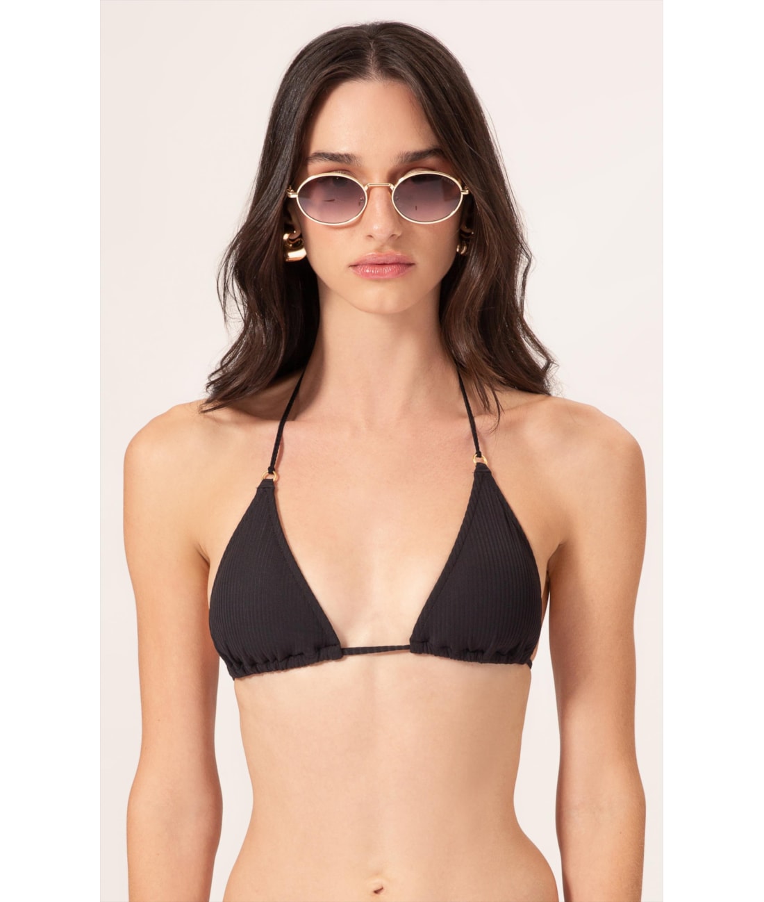 Top Cortininha Canelado Flow Preto