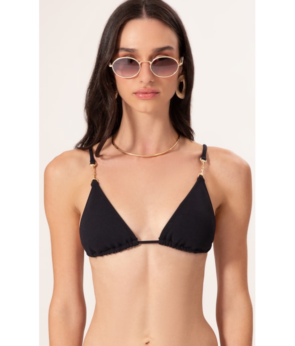 Top Cortininha Canelado Sculpt Preto
