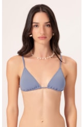 Top Cortininha Clássicos Azul Seco