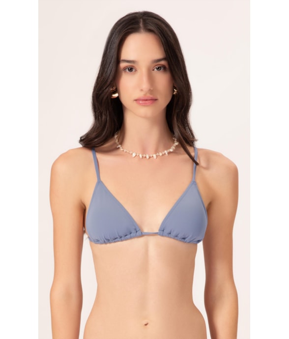Top Cortininha Clássicos Azul Seco