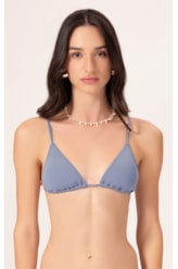 Top Cortininha Clássicos Azul Seco