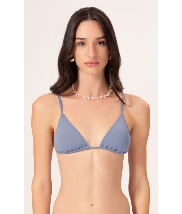 Top Cortininha Clássicos Azul Seco