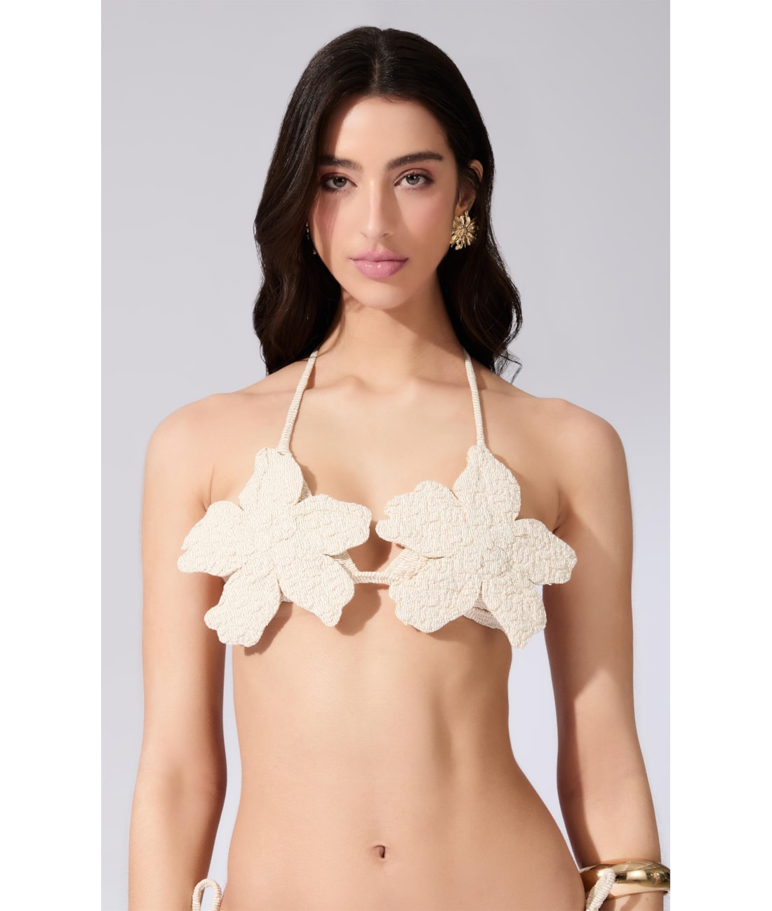 Top Cortininha Crepe Blossom Natural