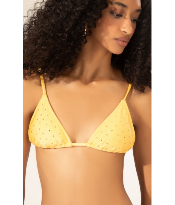 Top Cortininha Crystals By Swarovski Celebrate Amarelo Claro