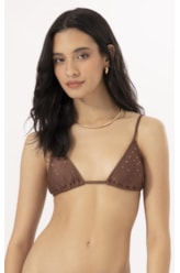 Top Cortininha Crystals By Swarovski Celebrate Marrom