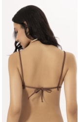 Top Cortininha Crystals By Swarovski Celebrate Marrom