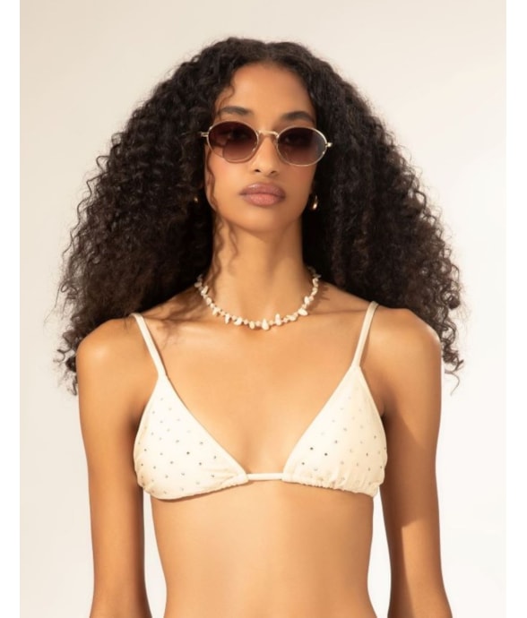 Top Cortininha Crystals By Swarovski Celebrate Off White