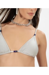 Top Cortininha Crystals By Swarovski Lumier Cinza Claro