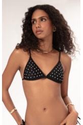 Top Cortininha Crystals By Swarovski Recreated Preto