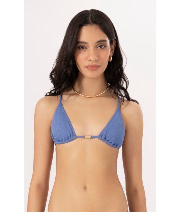 Top Cortininha Detalhe Costas Bobby Azul Pervante
