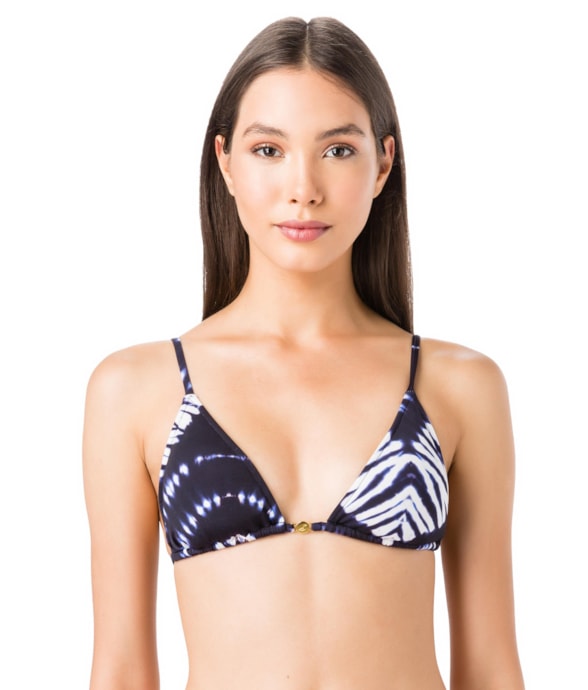 Top Cortininha Entremeio Tie Dye Marinho