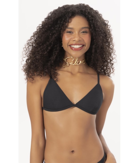Top Cortininha Fixo Caribe Preto
