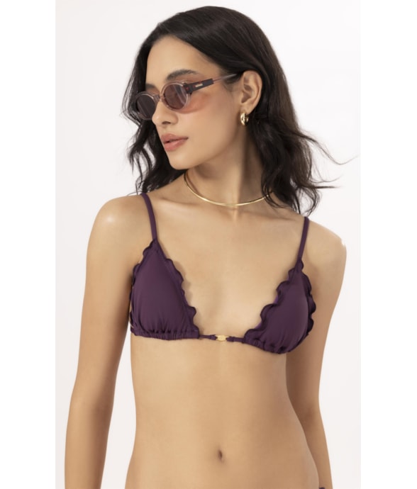 Top Cortininha Frufru Clássicos Beringela