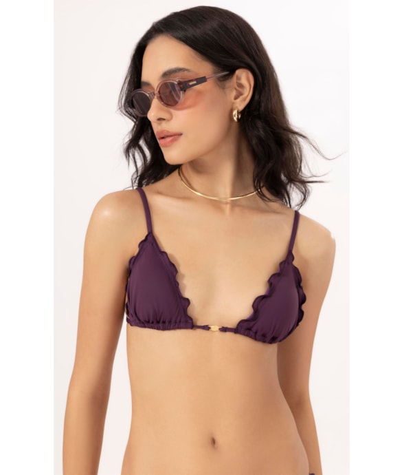 Top Cortininha Frufru Clássicos Beringela