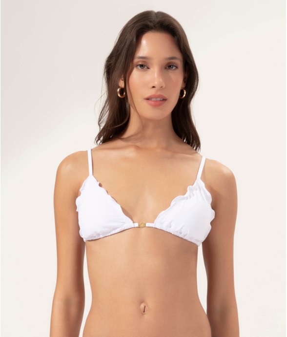 Top Cortininha Frufru Clássicos Branco