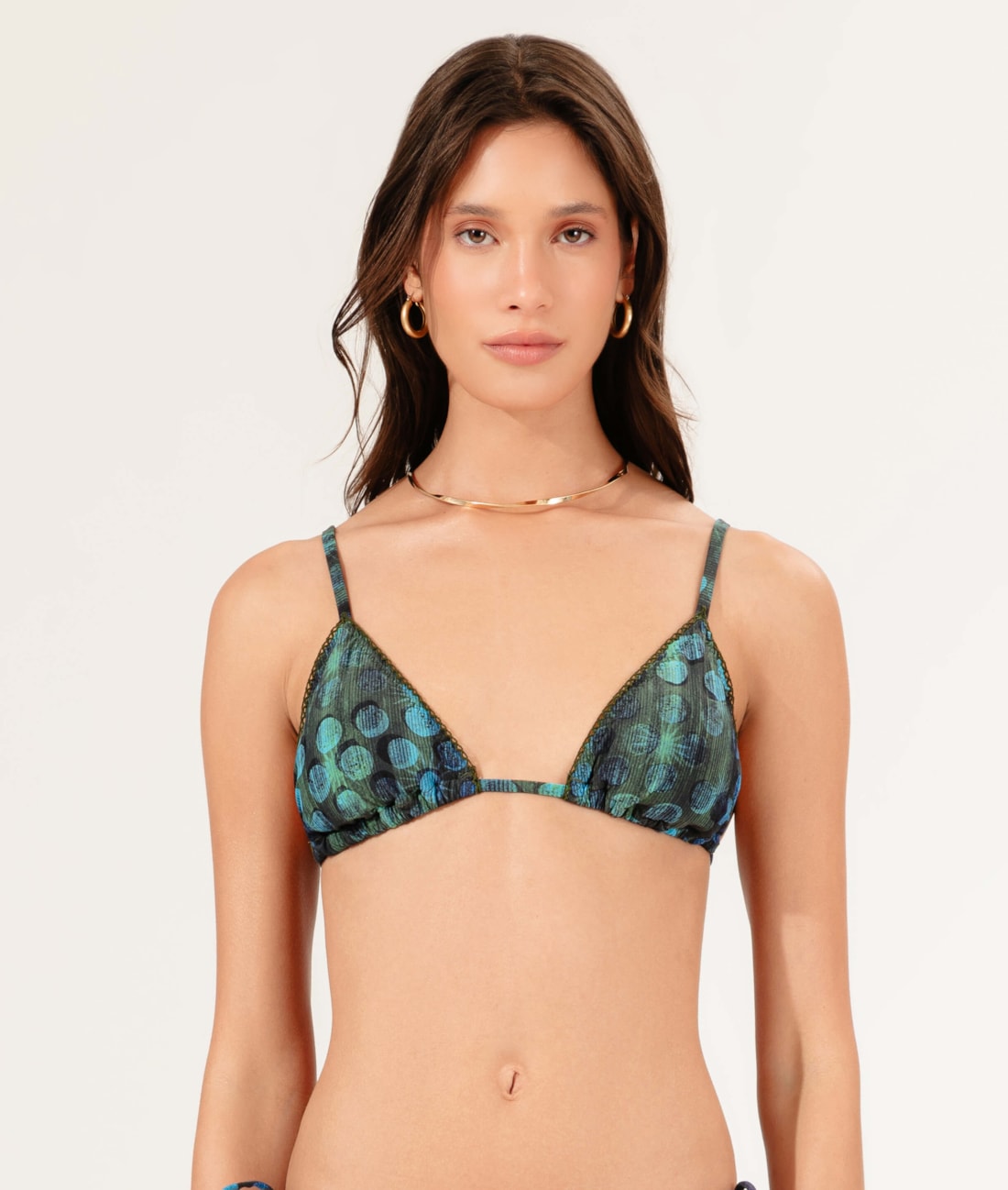 Top Cortininha Frufru Essence Azul Bic