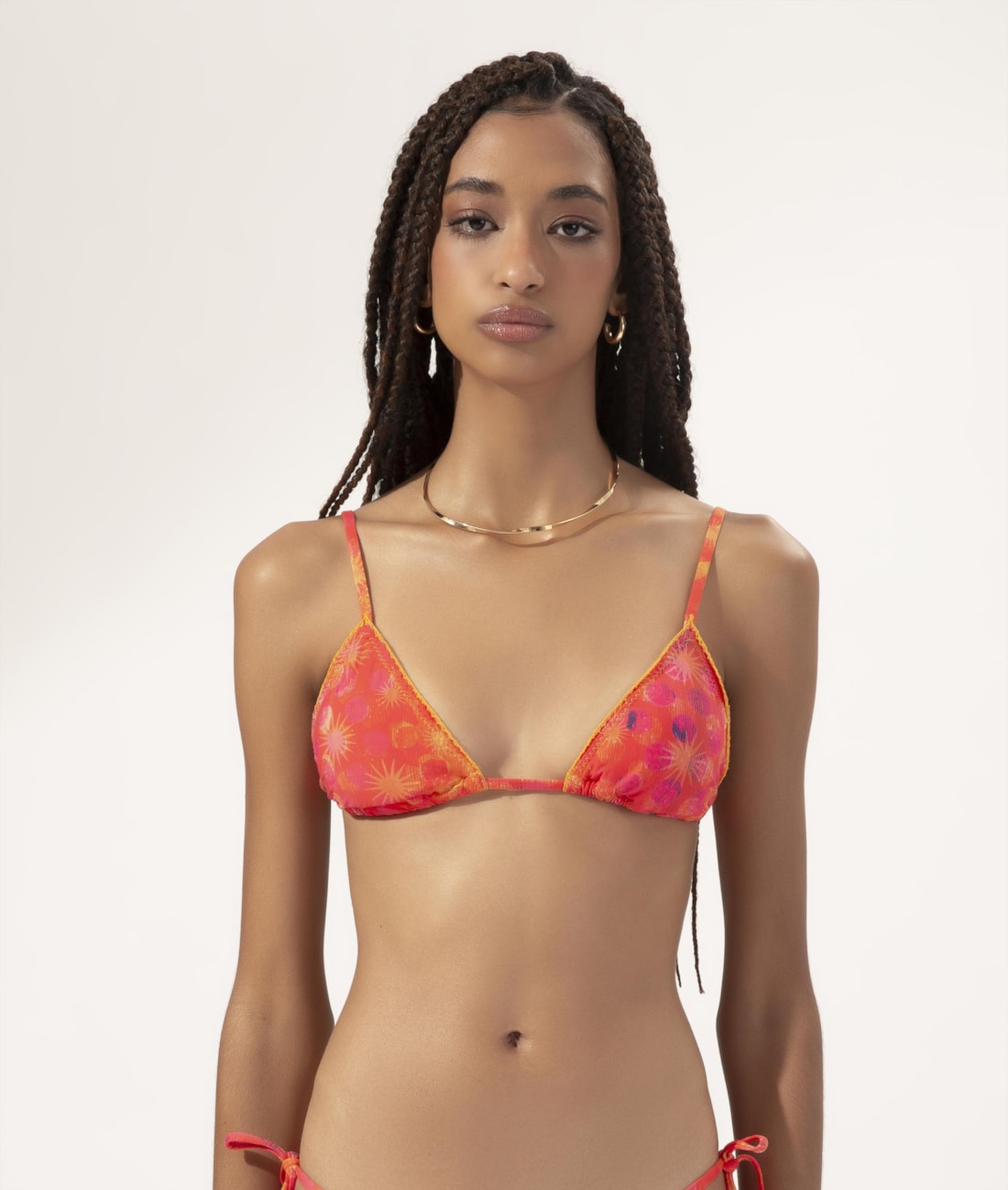 Top Cortininha Frufru Essence Laranja