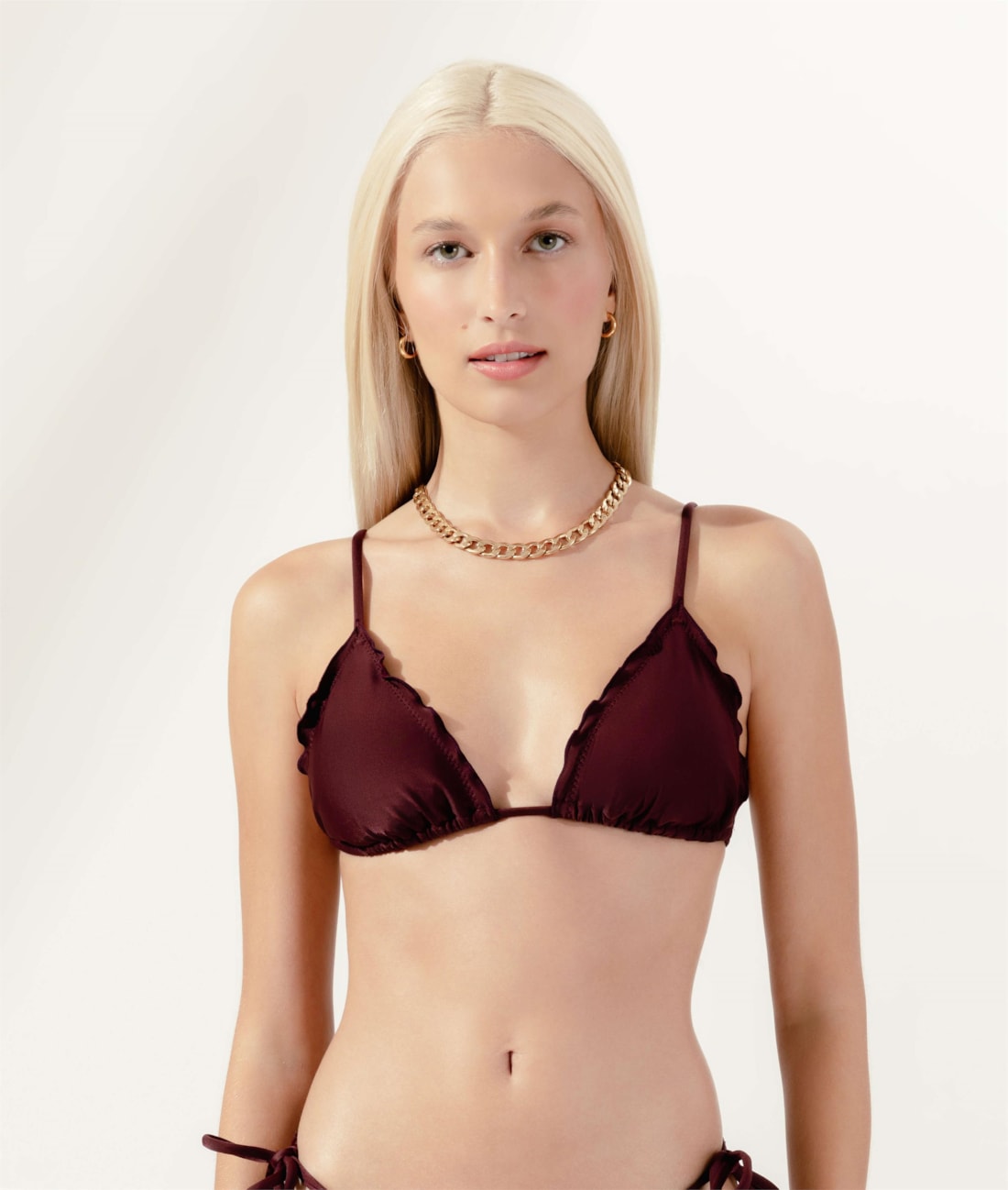 Top Cortininha Frufru Kauai Bordeaux